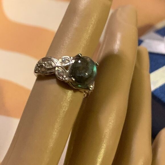 Labradorite Diamond Sterling Silver Gemstone Ring - Picture 15 of 15